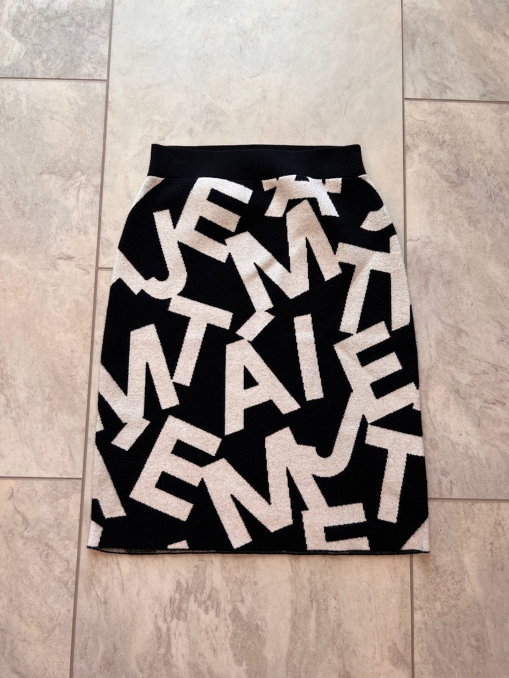 Anthropologie Maeve Knit Je t'aime Abstract Skirt